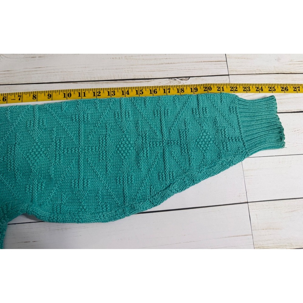 Vintage Woolrich Surf Green Textured Knit Sweater Large Made USA 80's/90s - Picture 5 of 8